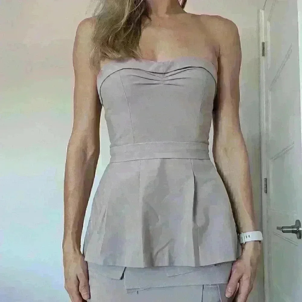 BCBGMAXAZRIA, cocktail dress, champagne beige, size 04 , with  pockets - Picture 5 of 15